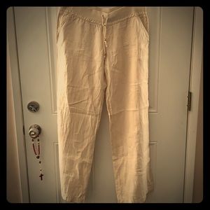 Wide leg linen pants